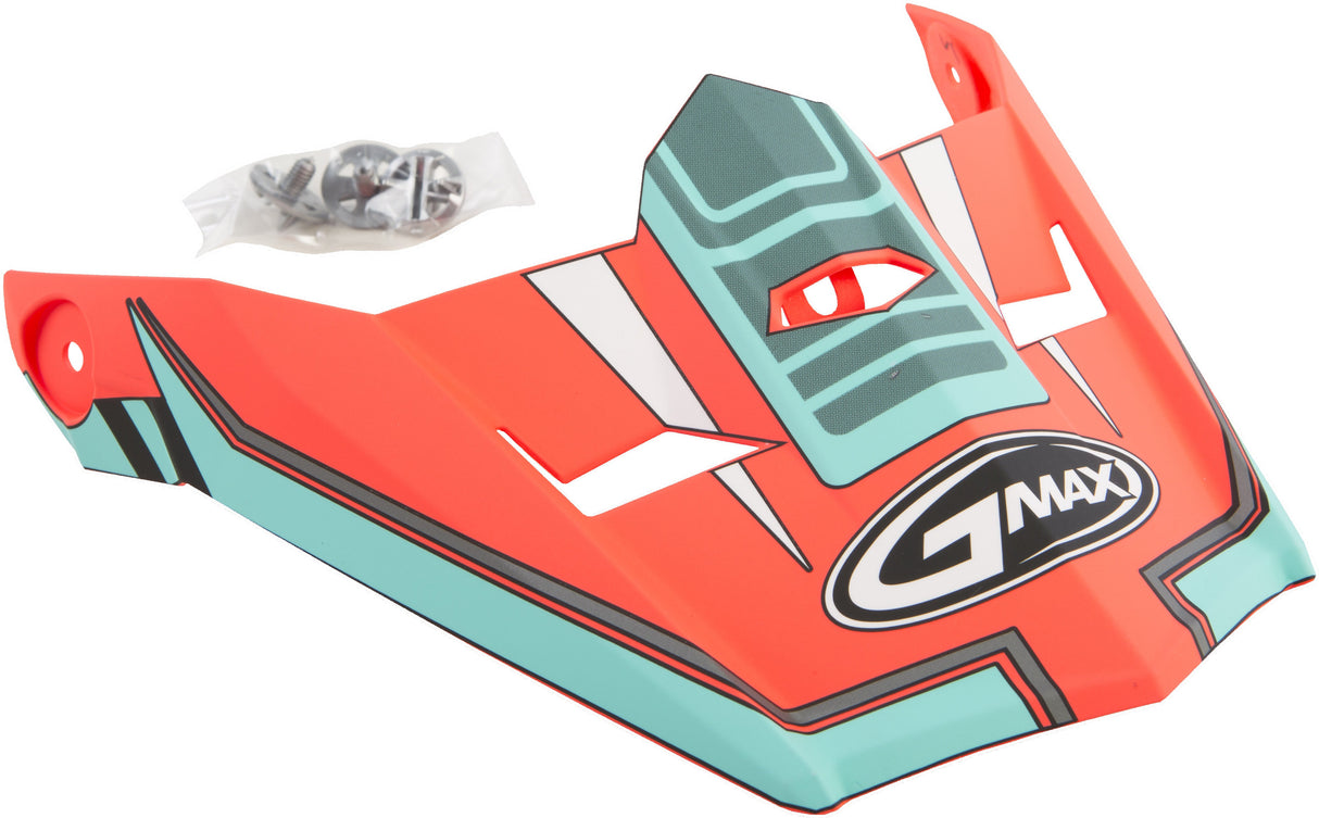 GMAX Visor W/Screws Uncle Mx-46y Matte Orange/Teal Ys-Yl G046856