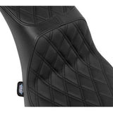 DRAG SPECIALTIES Performance Predator 2-Up Seat - Vinyl - Double Diamond - Black Thread - FL '00-'17 0802-1641