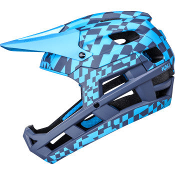 KALI DH Invader Helmet - LTD Glitch - Matte Navy/Cyan - L-2XL 0211323227