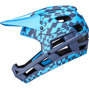 KALI DH Invader Helmet - LTD Glitch - Matte Navy/Cyan - XS-M 0211323226