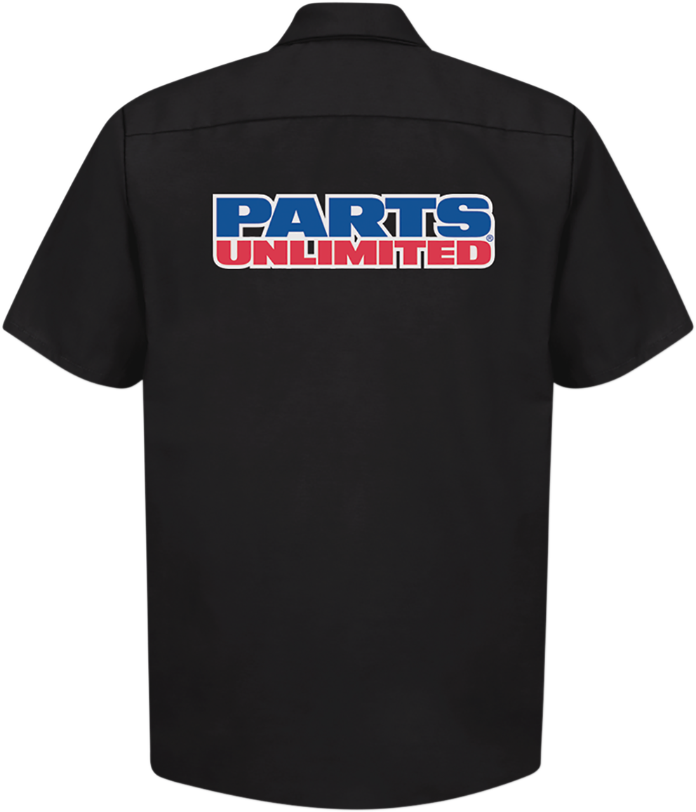 THROTTLE THREADS Parts Unlimited Shop Shirt - Black - Small PSU37ST24BKSM