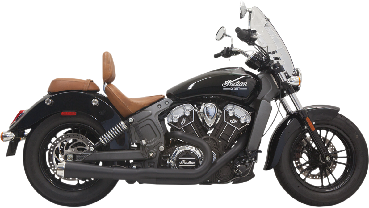 BASSANI XHAUST 2:1 Exhaust - Black - Short -Indian  Scout 2015-2021 8S12JB