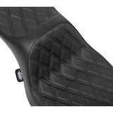 DRAG SPECIALTIES SEATS Extended Reach Predator III Seat - Double Diamond - Black Stitching - Vinyl - FLH/FLT '23-'24 0801-2034