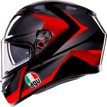 AGV K3 Helmet - Striga - Black/Gray/Red - Large 2118381004-018-L