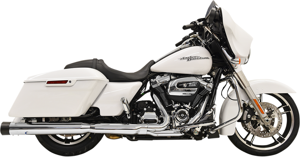 BASSANI XHAUST DNT Straight Can Mufflers for FL - Chrome/Black 1F72DNT5