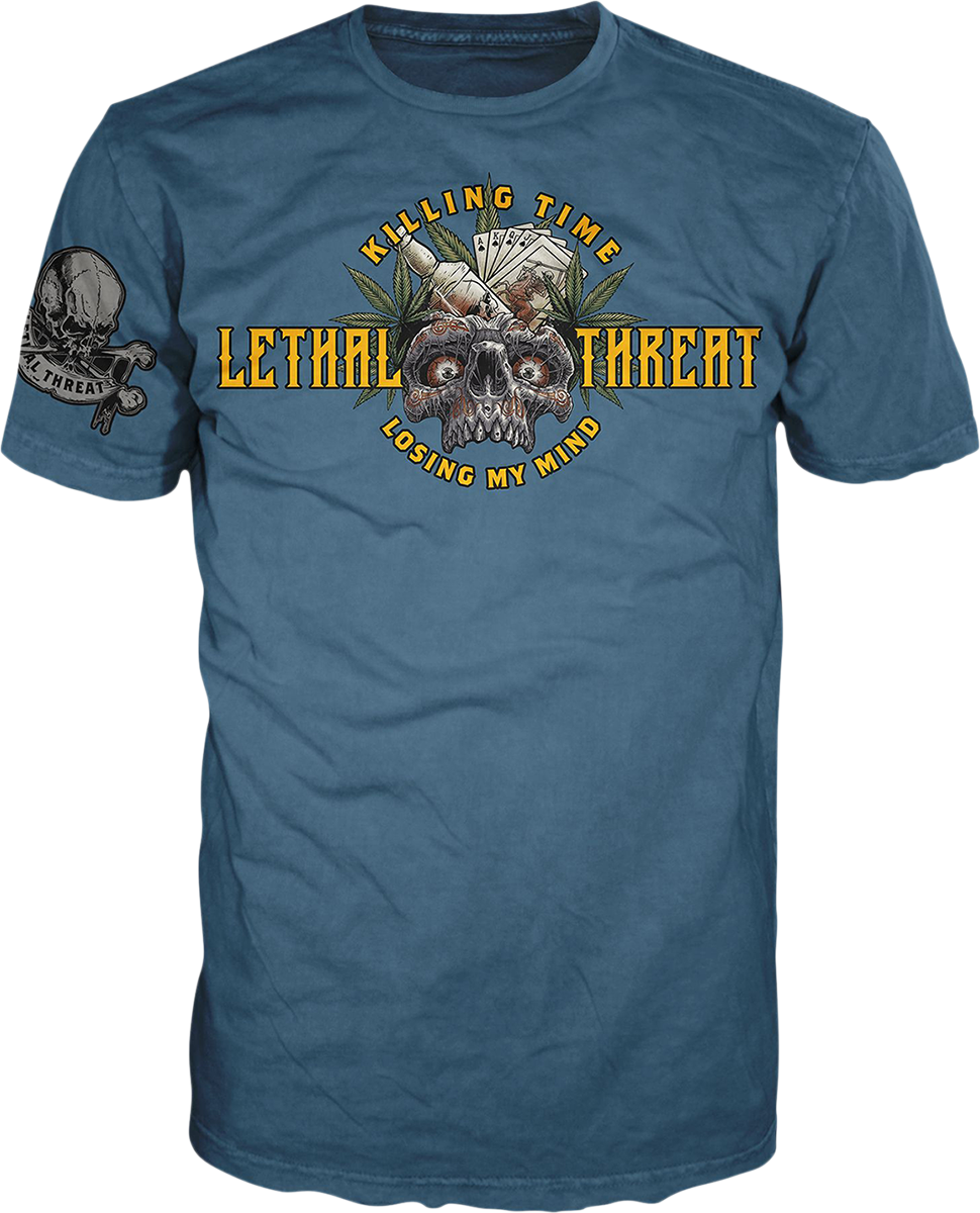 LETHAL THREAT Killing Time T-Shirt - Blue - 3XL VV40175XXXL