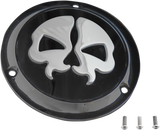 DRAG SPECIALTIES Split Skull Derby Cover - Black - 3-Hole N/F 86-03XL;70-98 BT ONLY 78045B