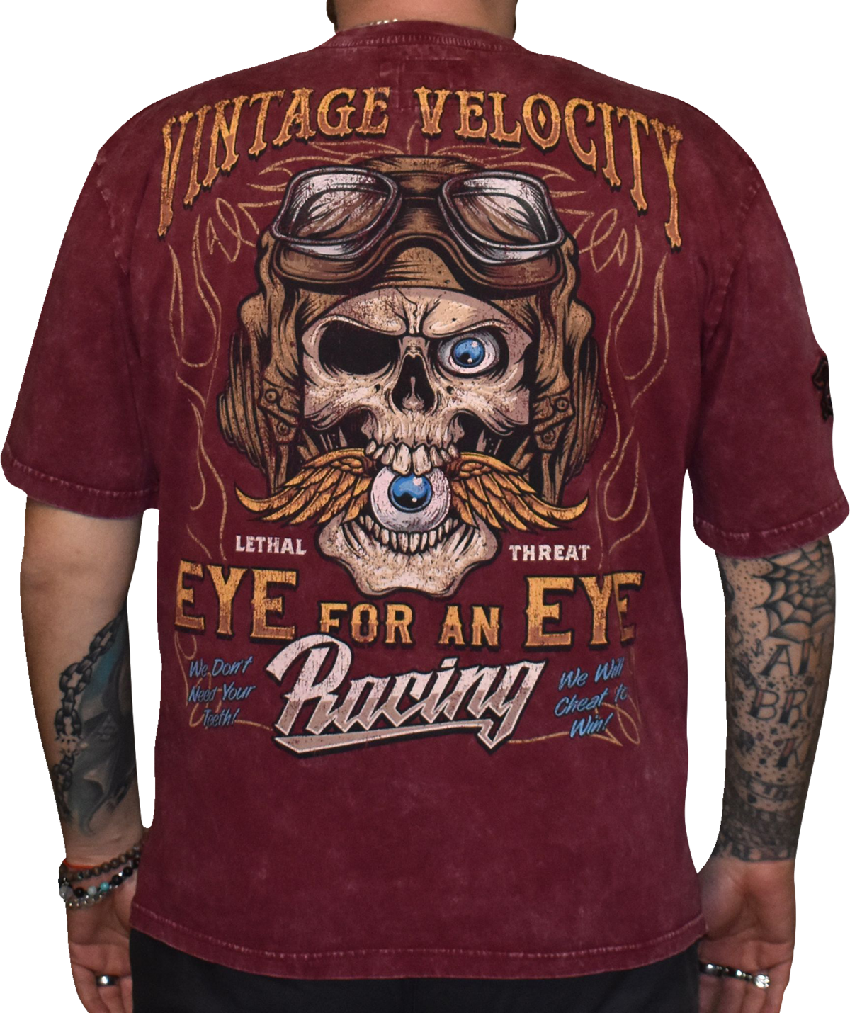 LETHAL THREAT Vintage Velocity Eye for an Eye T-Shirt - Red - 3XL VV40179XXXL