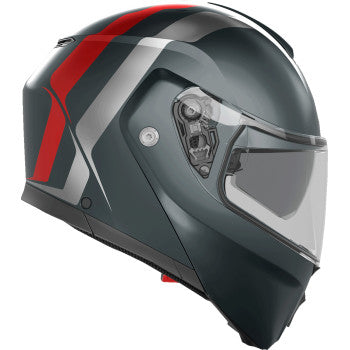 AGV Streetmodular Helmet - Resia - Matte Gray/Silver/Red - Medium 2118296002006M