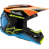 ALPINESTARS Youth SM3 Helmet - Fray - Gloss Black/Orange/Yellow Fluo- Large 8301625-1455-YL