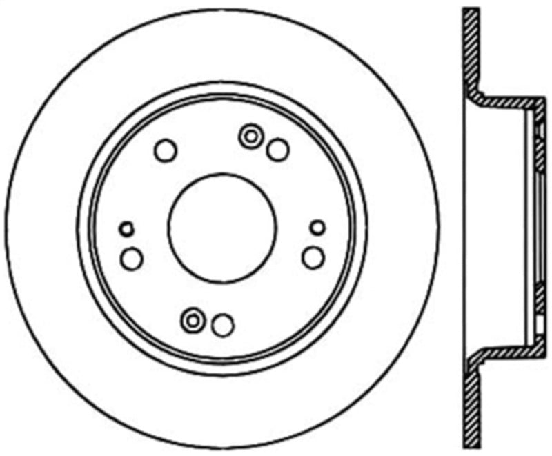 Stoptech 08-10 Honda Accord EX/EX-L/LX/LX-P/LX+ Rear Perf CRYO Rotor 120.40068CRY