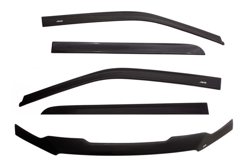 AVS 07-18 Jeep Wrangler (2 Door) Ventvisor & Aeroskin Deflector Combo Kit - Matte Black 56020060