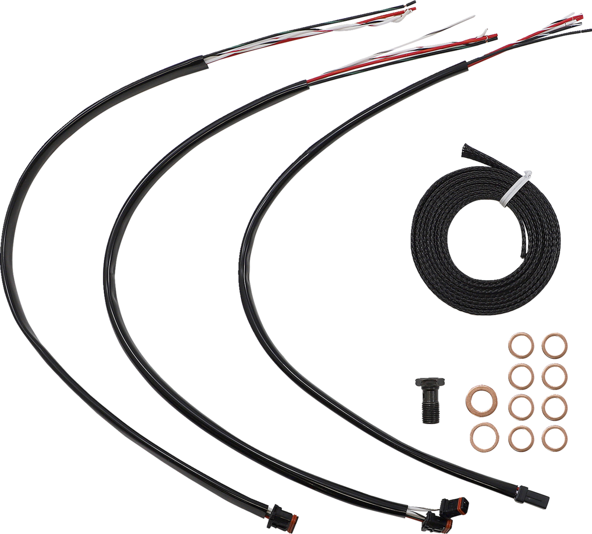 LA CHOPPERS Cable Kit - 12" - 14" Ape Hanger Handlebars - Midnight LA-8056KT2-13M