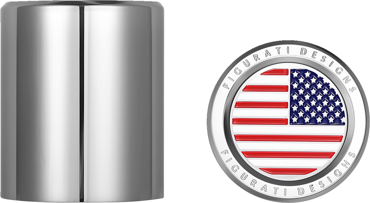 FIGURATI DESIGNS Docking Hardware Covers - American Flag - Stainless Steel FD20-DC-2730-SS