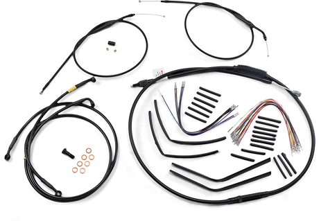 BURLY BRAND Cable Kit - Jail Bar - 12" Handlebars - Black Vinyl B30-1190