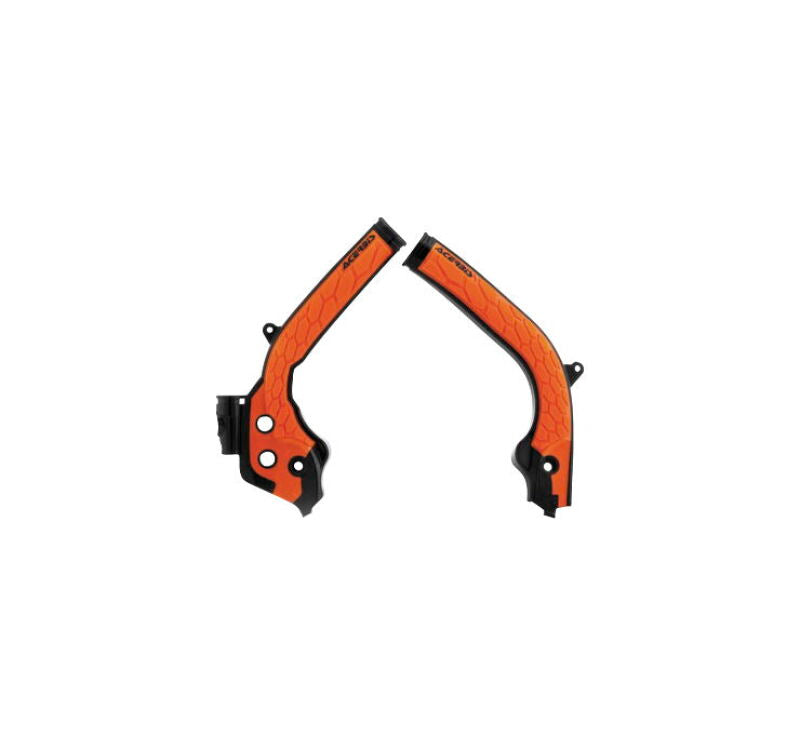 Acerbis 16-19 KTM 125-450 SX/SX-F/XC-F/XC/XC-W/EXC-F/ Husq Frame Guards- X-Grip - Black/16 Orange 2449535229