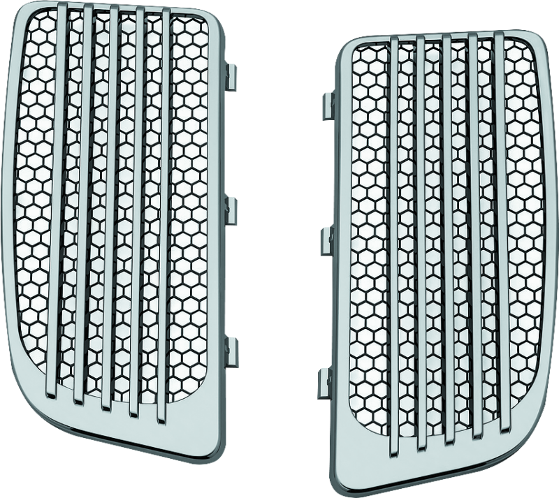 Kuryakyn Radiator Grills For Twin Cooled Models Chrome & Black (Pair) 7681