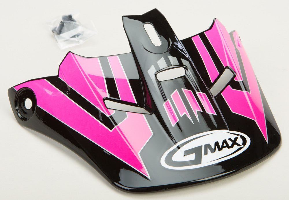 GMAX Visor W/Screws Race Gm-46.2y Black/Pink Ys-Yl G046127