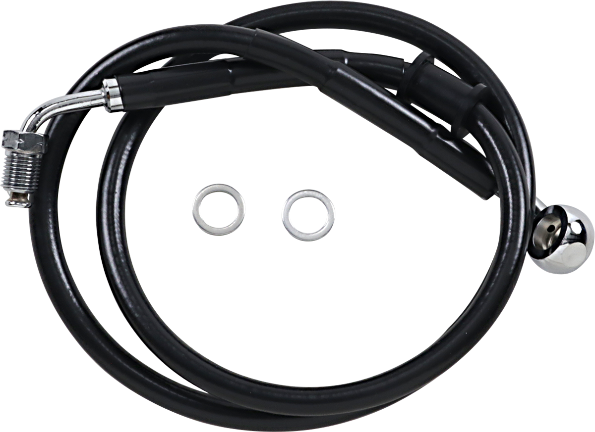 DRAG SPECIALTIES Brake Line - +10" - Black - '18-'21 Softail 618604-10BLK