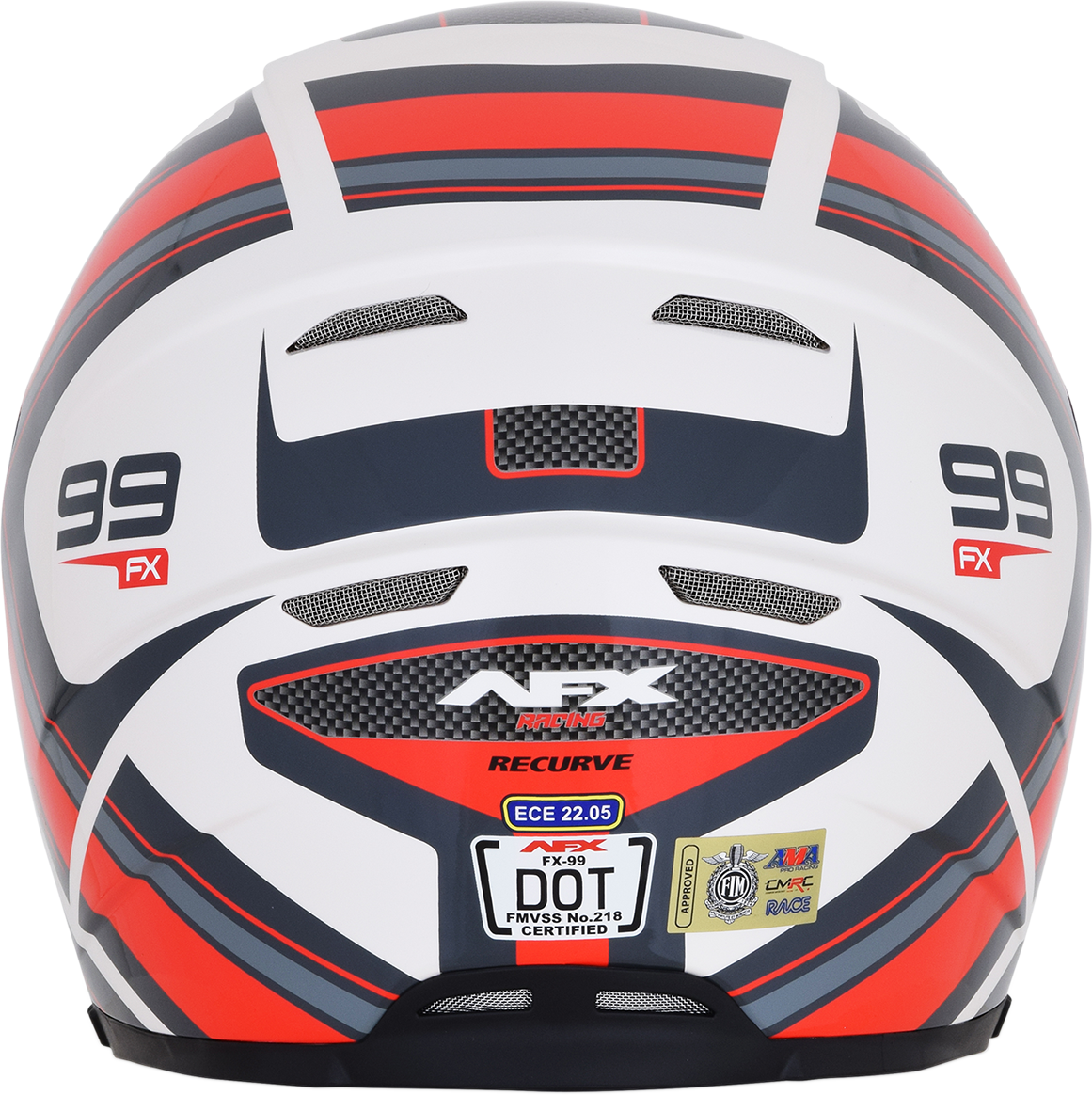 AFX FX-99 Helmet - Recurve - Pearl White/Red - Large 0101-11128