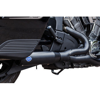 S&S CYCLE 2-into-1 Qualifier Exhaust System - Race Only - Black - Stainless Steel  Indian Challenger  2020-2023 550-1084
