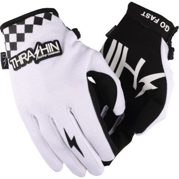 THRASHIN SUPPLY CO. Go Fast Stealth Gloves - White - Large SV1-10-10