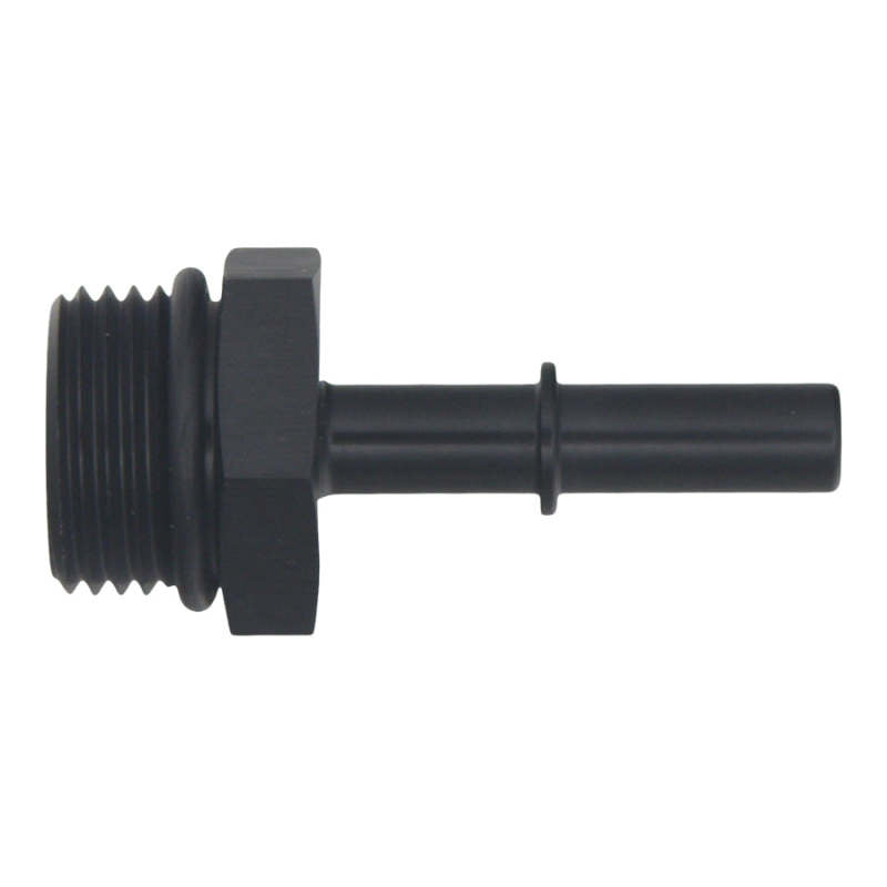 DeatschWerks 10AN ORB Male to 5/16in Male EFI Quick Connect Adapter - Anodized Matte Black 6-02-0124-B