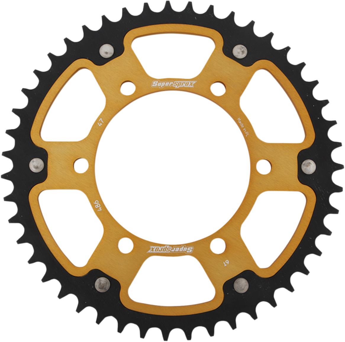 SUPERSPROX Stealth Rear Sprocket - 47 Tooth - Gold - Kawasaki/Yamaha/Suzuki RST-486-47-GLD