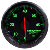 Autometer Airdrive 2-1/6in Boost Gauge 0-60 PSI - Black 9160-T