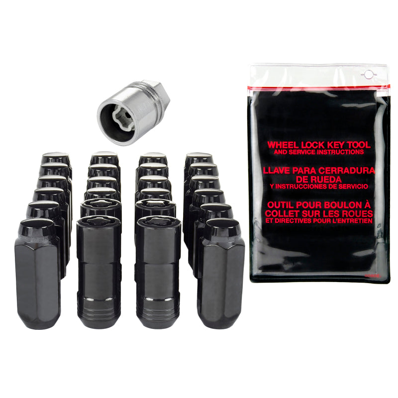 McGard 6 Lug Hex Install Kit w/Locks (Cone Seat Nut) M14X2.0 / 13/16 Hex / 2.25in. Length - Black 84617