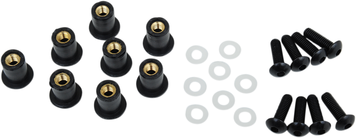 PUIG HI-TECH PARTS Windscreen Screw Kit - Black 0957N