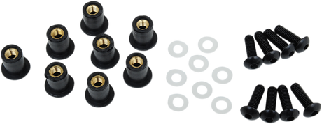 PUIG HI-TECH PARTS Windscreen Screw Kit - Black 0957N