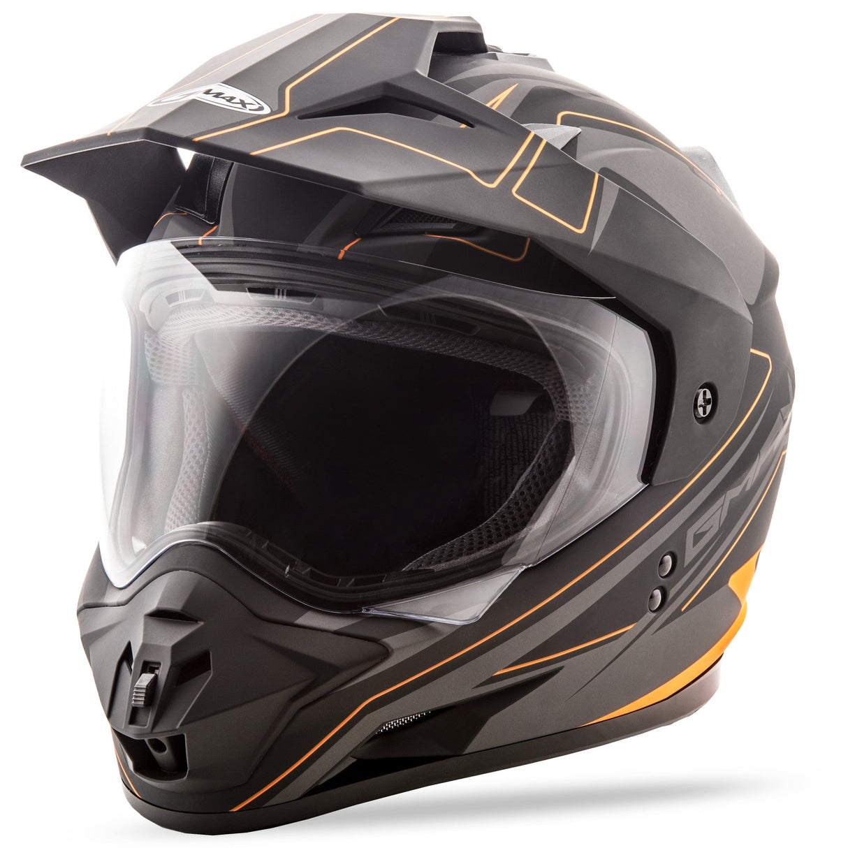 GMAX Gm-11 Dual-Sport Expedition Helmet Matte Blk/Hi-Vis Org 2x G5112698 TC-26