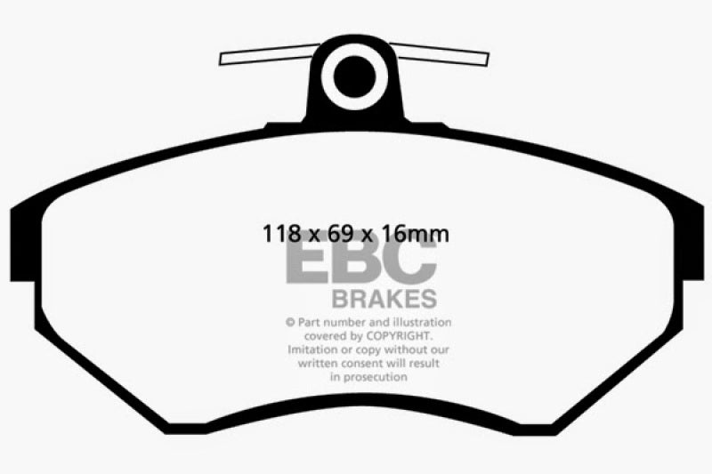 EBC 97-02 Volkswagen Cabriolet 2.0 Yellowstuff Front Brake Pads DP41112R