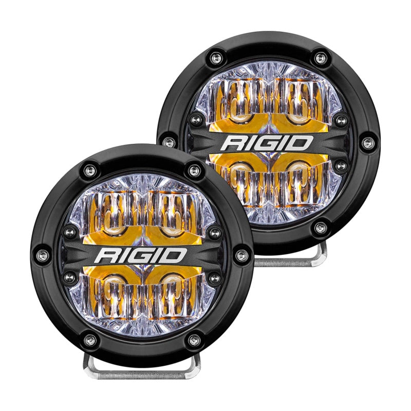 Rigid Industries 360-Series 4in LED Off-Road Drive Beam - Amber Backlight (Pair) 36118