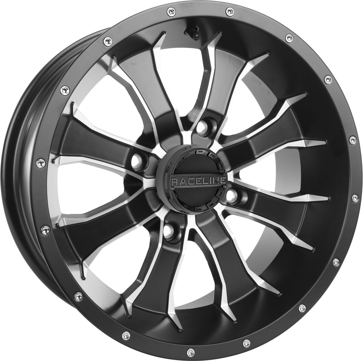 RACELINE Mamba Wheel 12x7 4/110 2+5 (-47mm) Blk/Machined A7727011-25