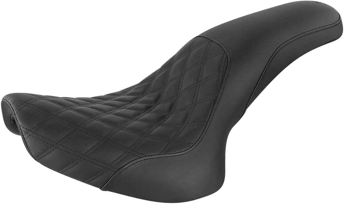 SADDLEMEN Profiler Seat - Front Lattice/Rear Smooth - Black - Softail 800-01-149