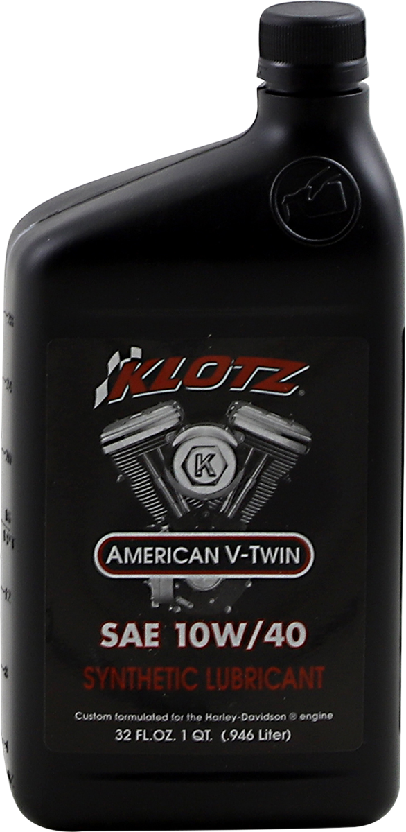 KLOTZ OIL V-Twin Synthetic Engine Oil - 10W-40 - 1 U.S. quart KH-1040