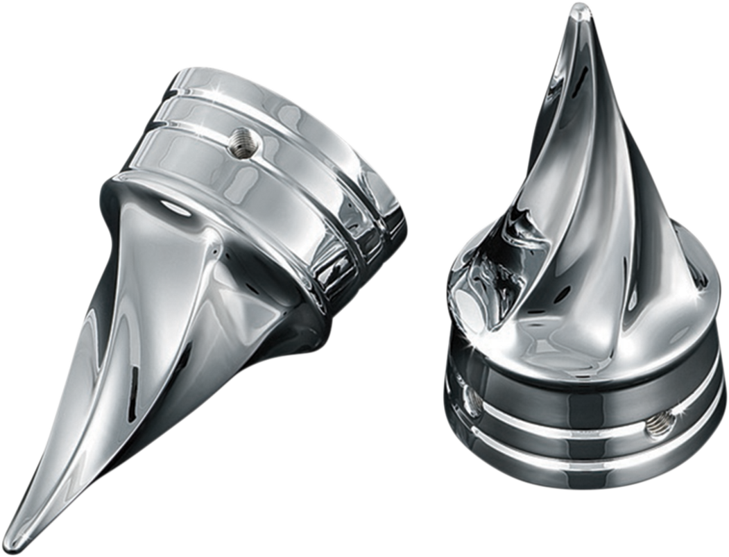 KURYAKYN Axle Nut Cover - Twisted - Chrome - Front 1217