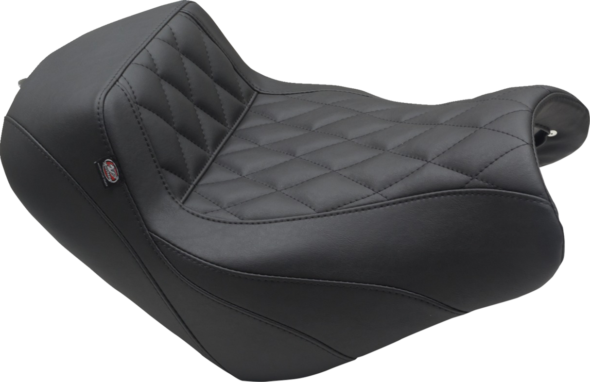 MUSTANG Squareback/Fastback Solo Seat - Black - Diamond Stitch - Vulcan S '15-'23 76430