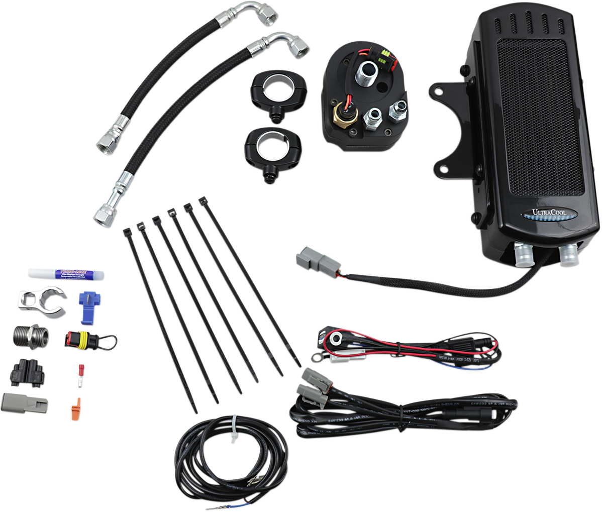 ULTRACOOL Side Mount Oil Cooler Kit - Gloss Black - Softail SMS-1G