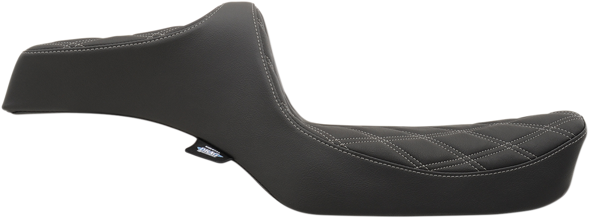 DRAG SPECIALTIES Predator III Seat - Double Diamond - Silver Stitching NO RUBBER BUMPERS 0804-0733