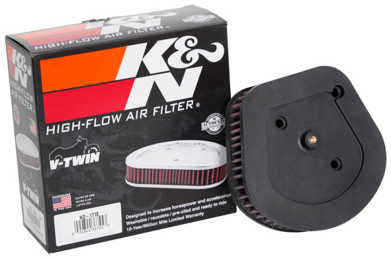 K&N 2018 Harley Davidson FXLR Low Rider Replacement Drop In Air Filter HD-1718