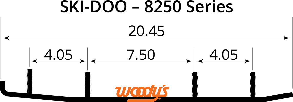 WOODY'S Ace Flat-Top Carbide Runners - 6" AS6-8250