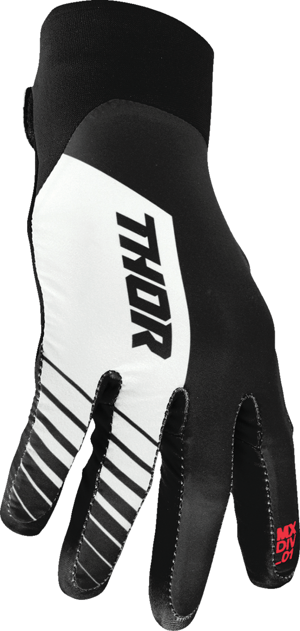 THOR Agile Gloves - Analog - Black/White - Large 3330-7648