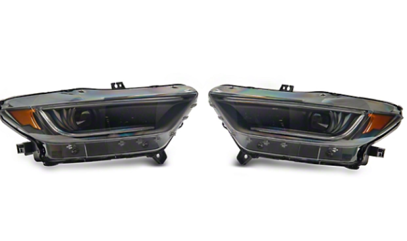 Raxiom 15-17 Ford Mustang 18-20 Mustang GT350 Left Headlight- Blk Housing (Smoked Lens) Box 1 of 2 406011-1