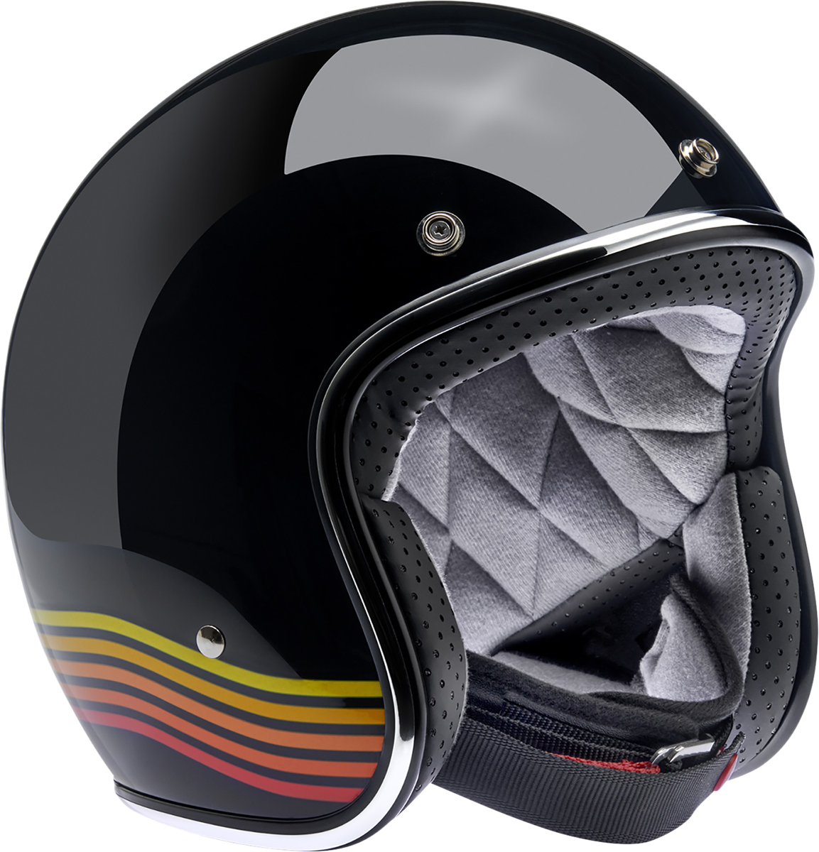 BILTWELL Bonanza Helmet - Gloss Black Spectrum - Small 1001-536-202