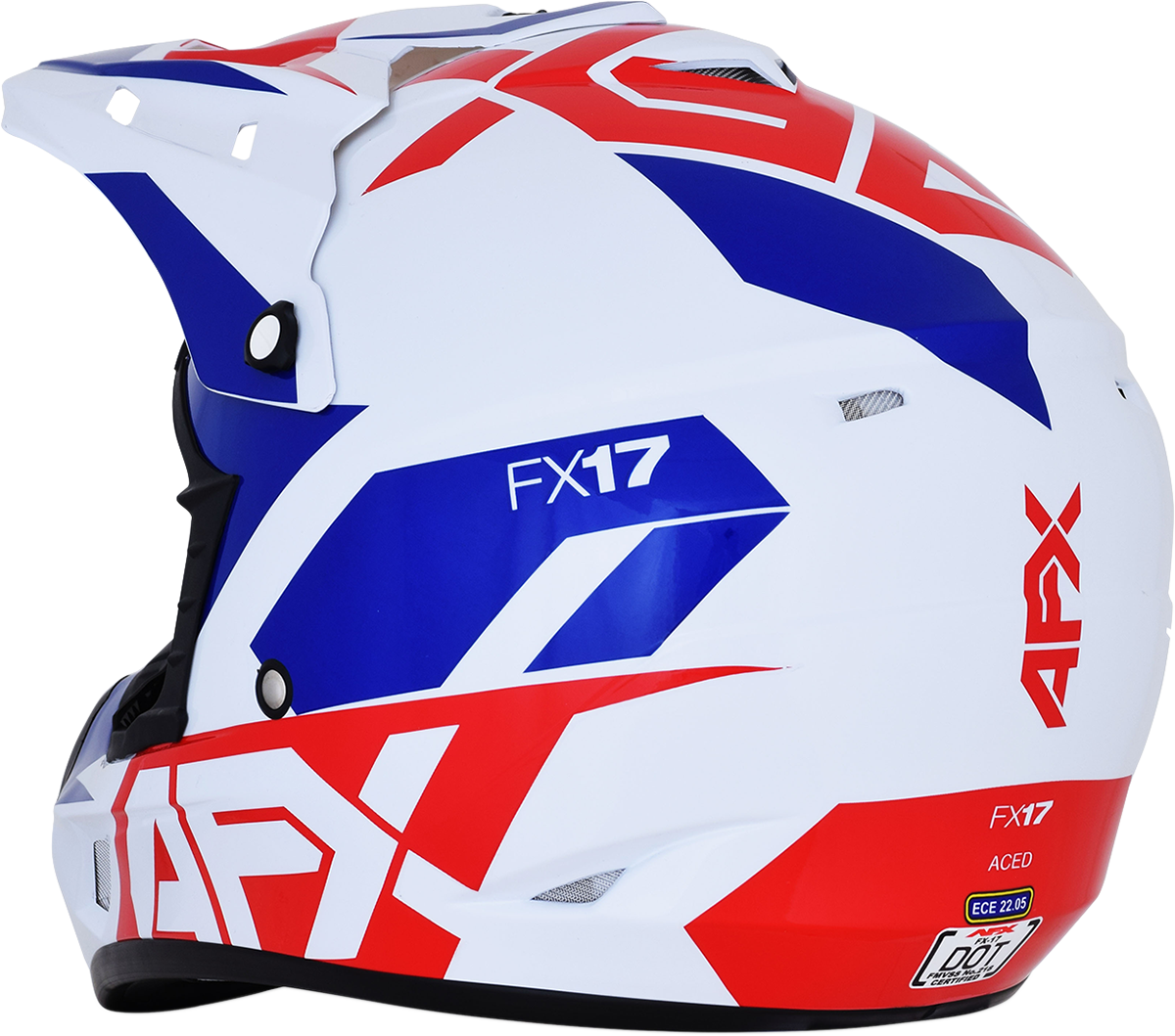 AFX FX-17 Helmet - Aced - Red/White/Blue - Large 0110-6481