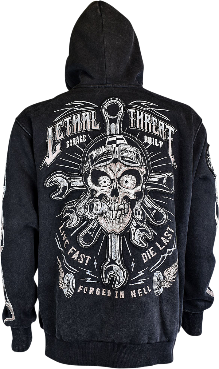 LETHAL THREAT Live Fast, Die Last Zip Hoodie - Black - 3XL HD84064XXXL