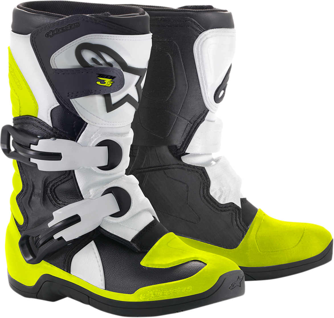 ALPINESTARS Youth Tech 3S Boots - Black/White/Yellow - US 1 2014518-125-1